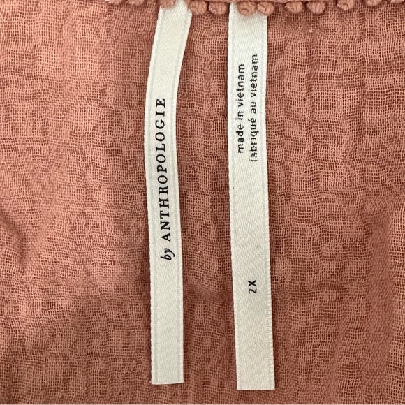 Anthropologie Taylor Gauze Tunic Dress Lightweight Blush Puff Sleeve - Picture 6 of 8